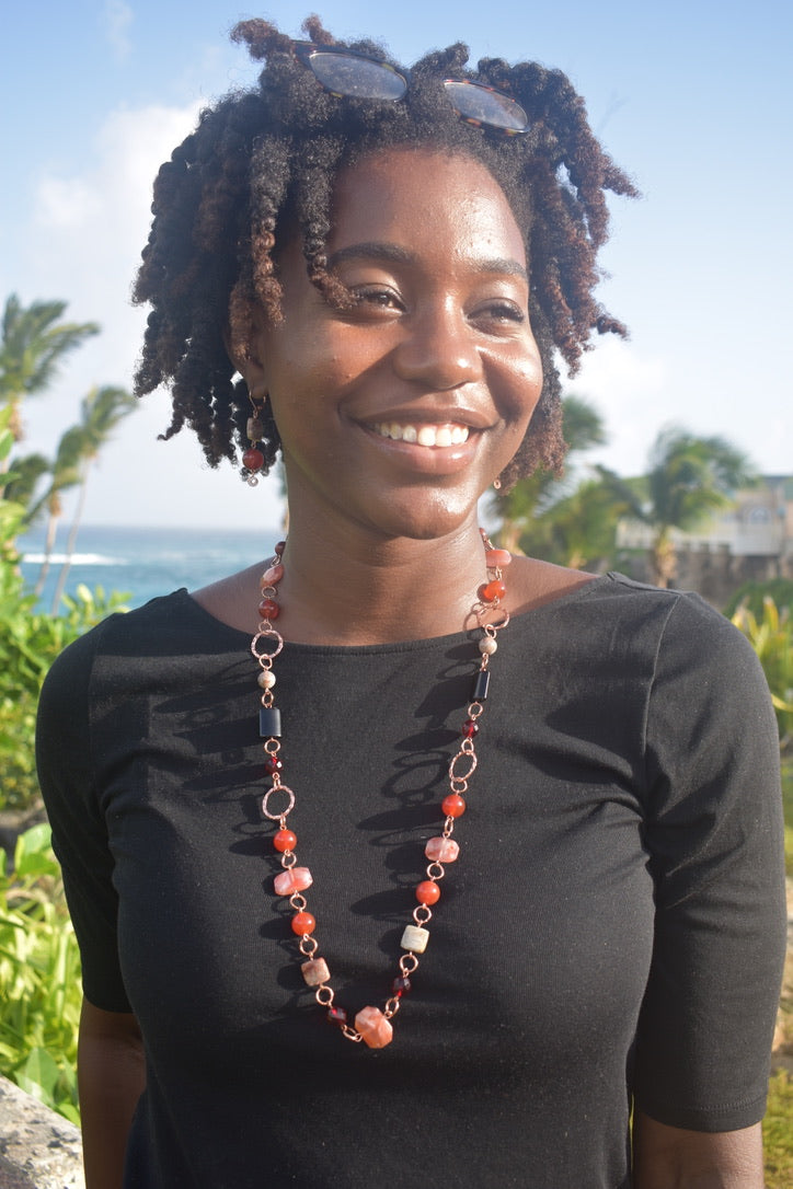 Carnelian and copper necklace