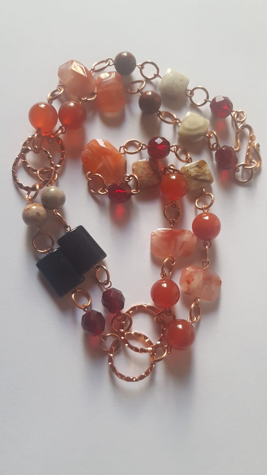 Carnelian and copper necklace