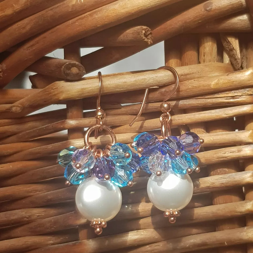 Crystal Copper and Swarovski pearl