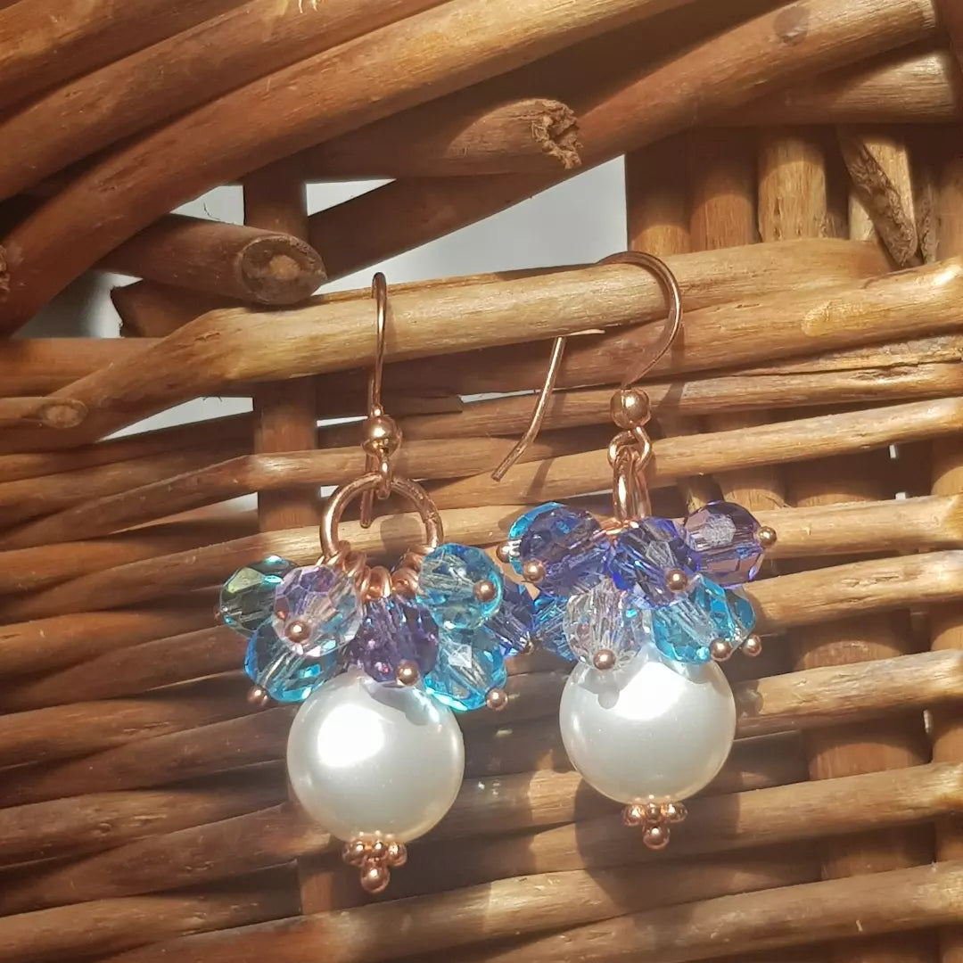 Crystal Copper and Swarovski pearl