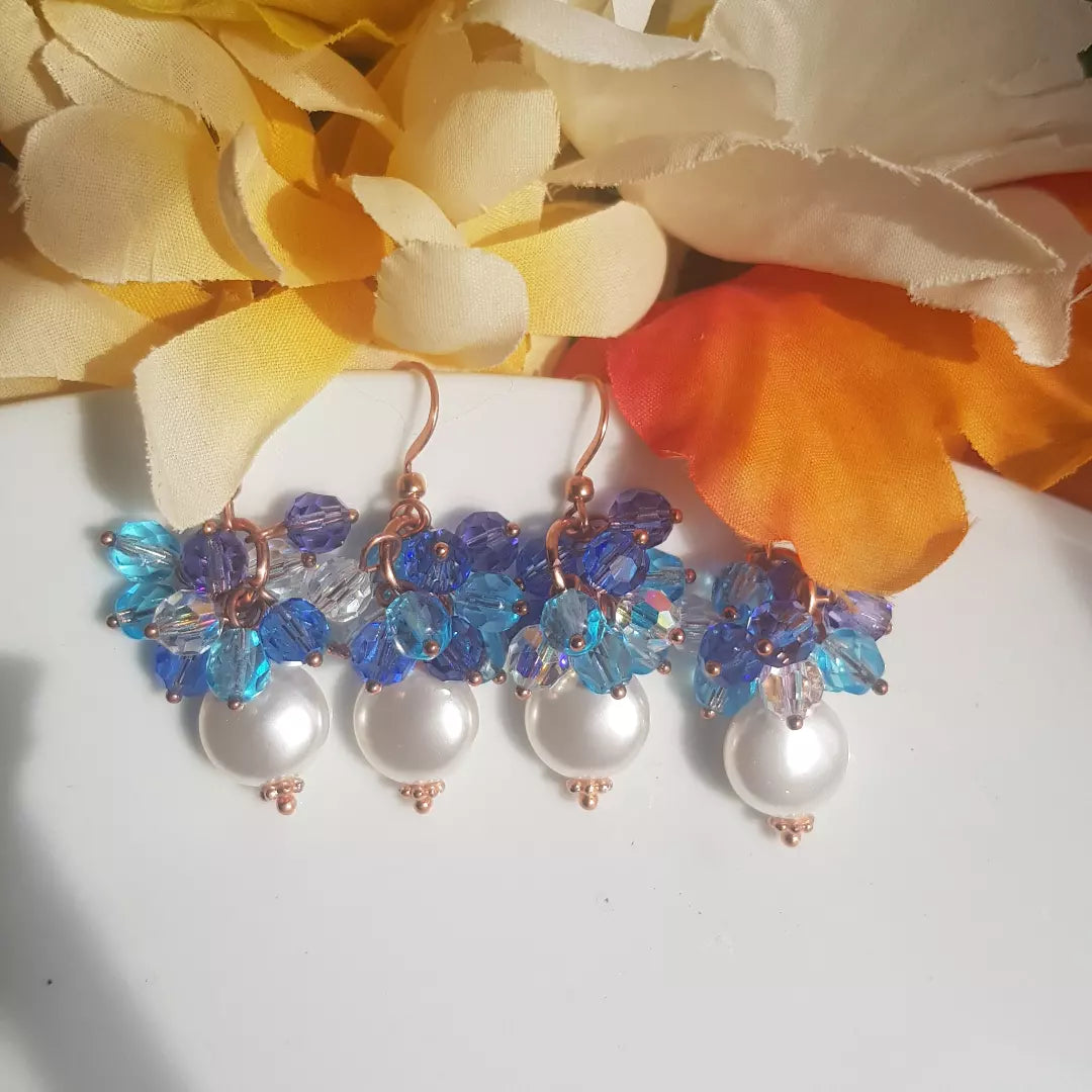 Crystal Copper and Swarovski pearl